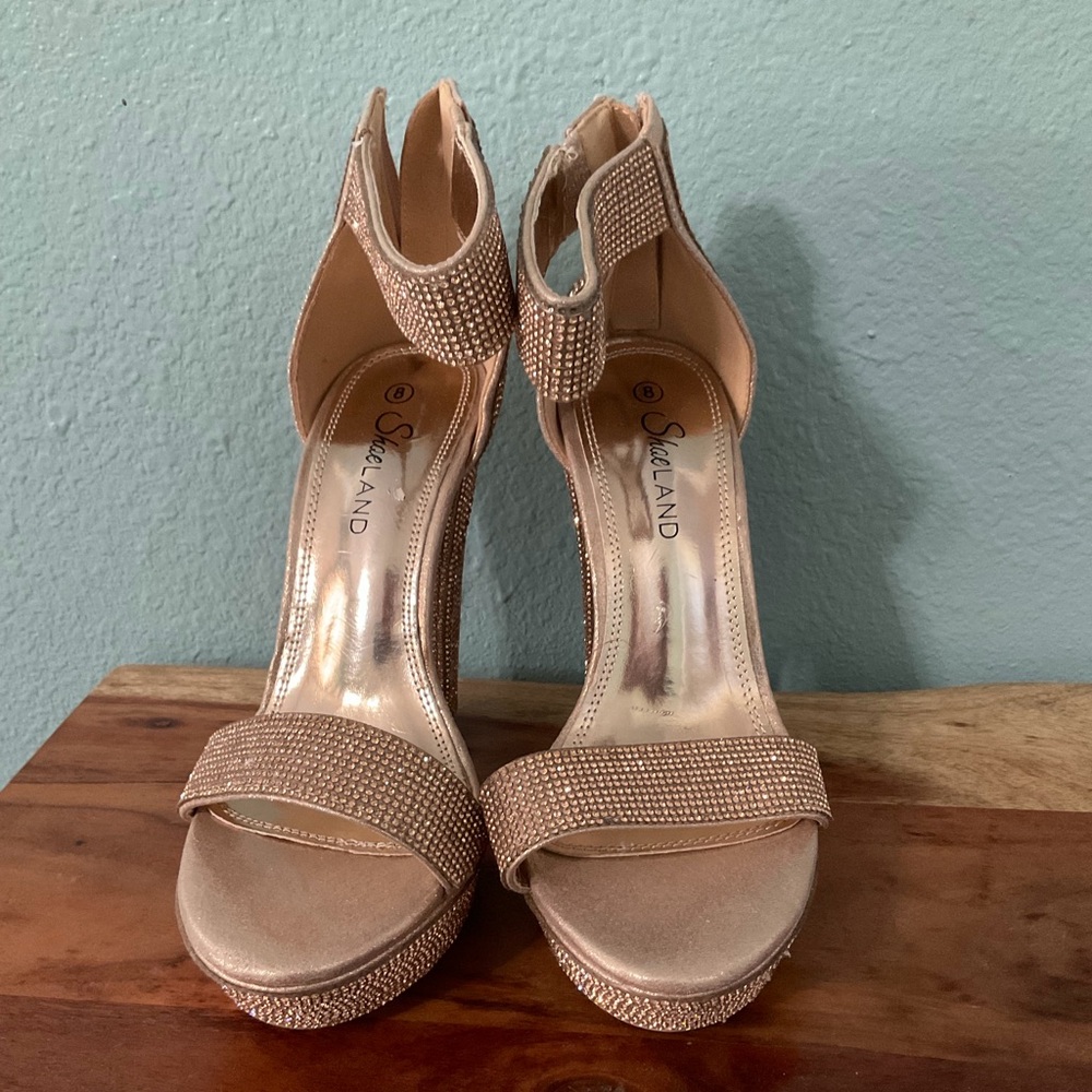 Gold Rhinestone Heels